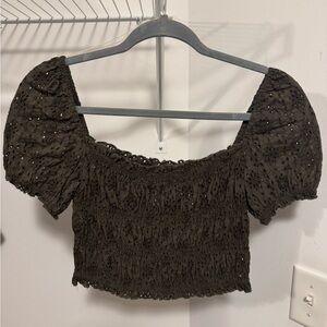 Elegant Green Puff Sleeve Top